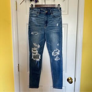 American Eagle Outfitters Women's Distressed Blue Jeans